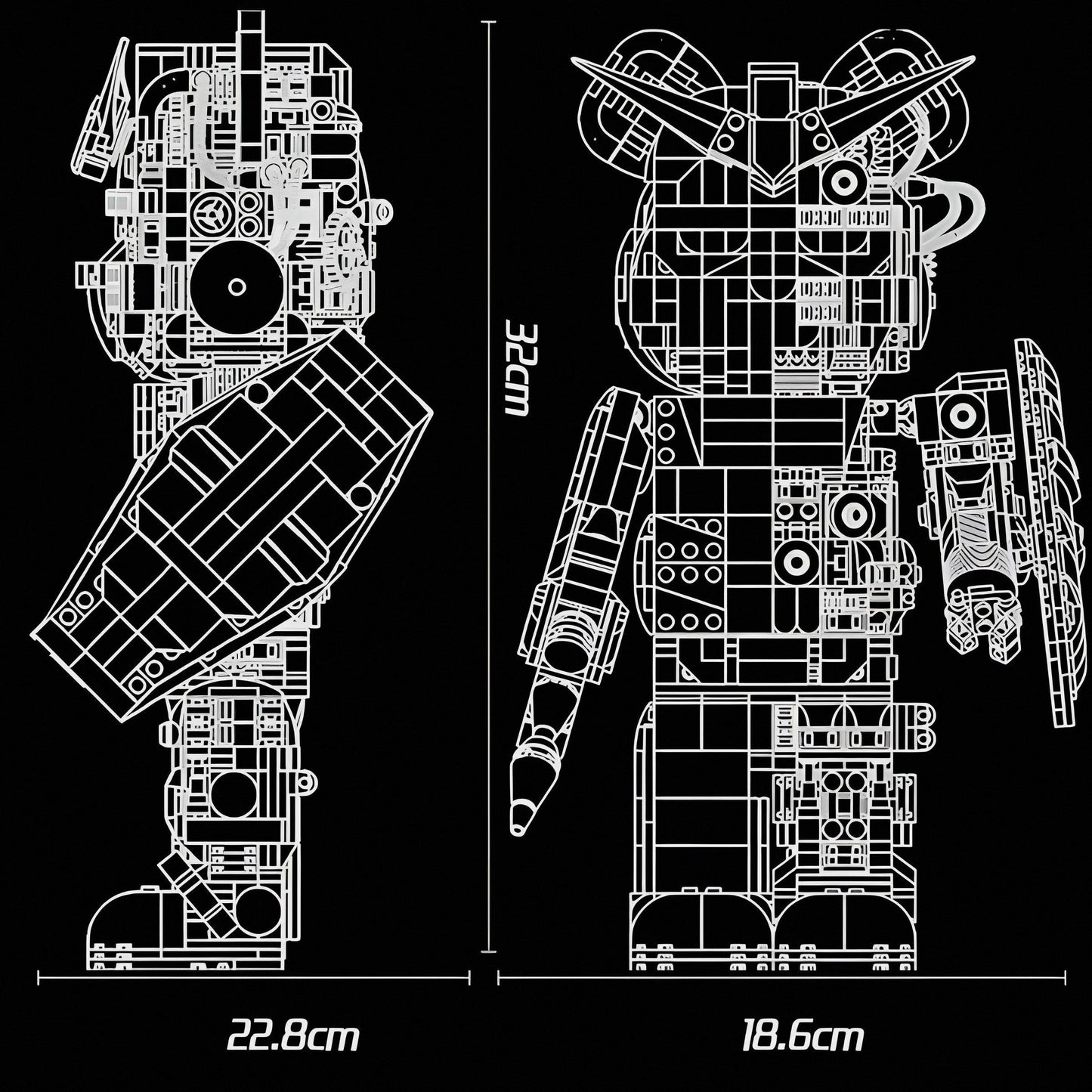Bearblock #Fightbot 400% | 1682pcs